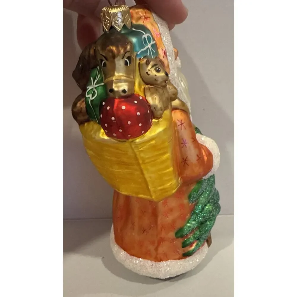 1996 Christopher Radko LG LONDONBERRY Red‎ Glass Tree Christmas Ornament 7.5